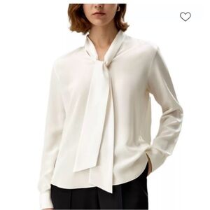 LOFT Cream Blouse with Stylish Neck Tie